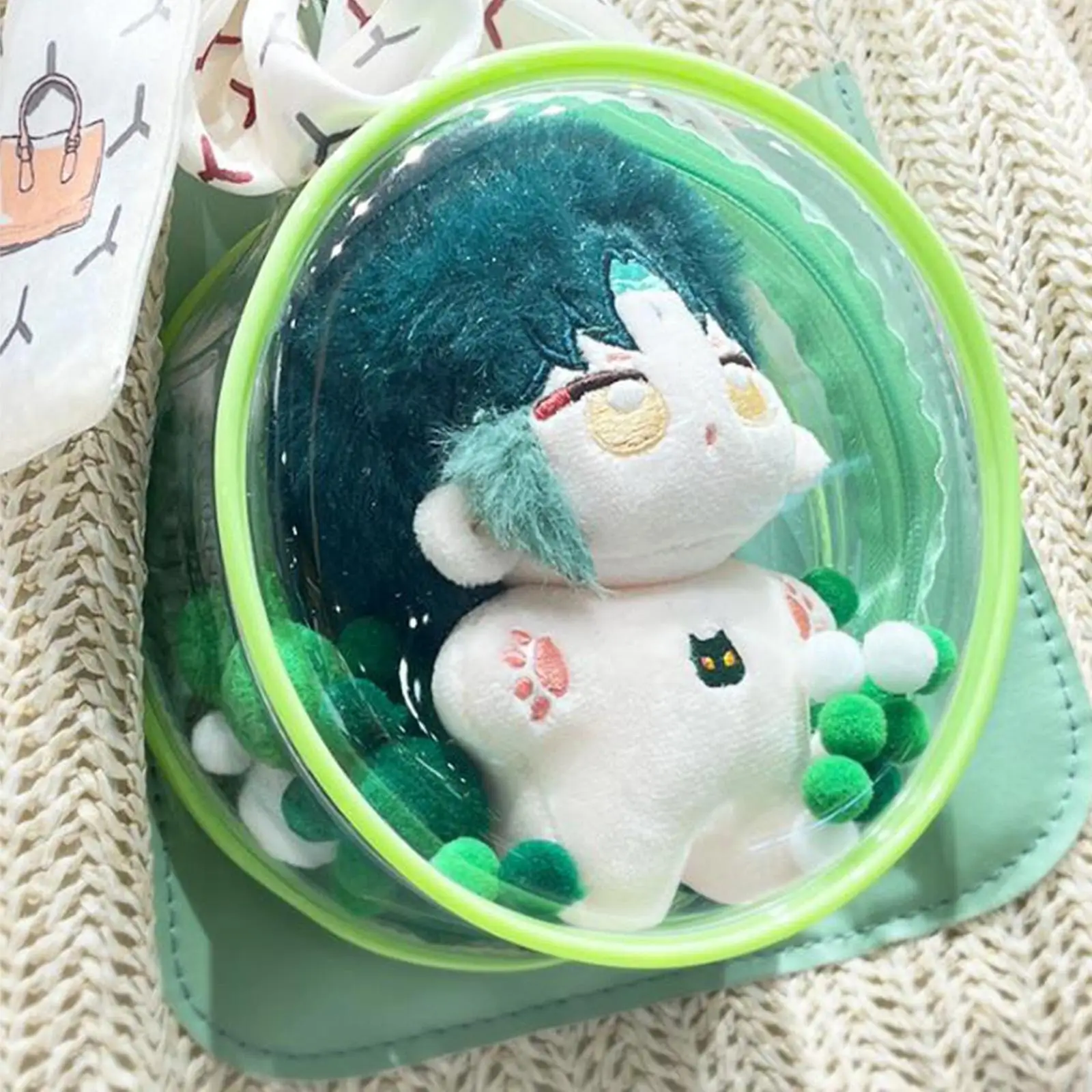 Doll Storage Bag PVC Dustproof Mini Figure Display Case Protective Carrying Pouch for Outdoor Travel and Gifts