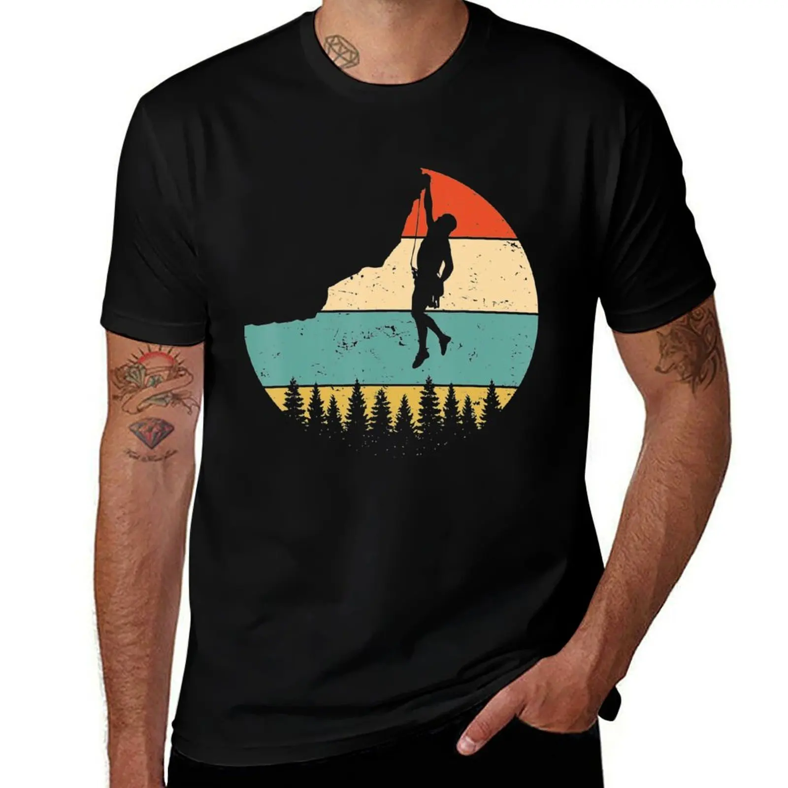

Vintage Rock Climbing Mountain Climber T-Shirt printed t shirts for man t shirt for man t shirts for man graphic funny T-Shirt