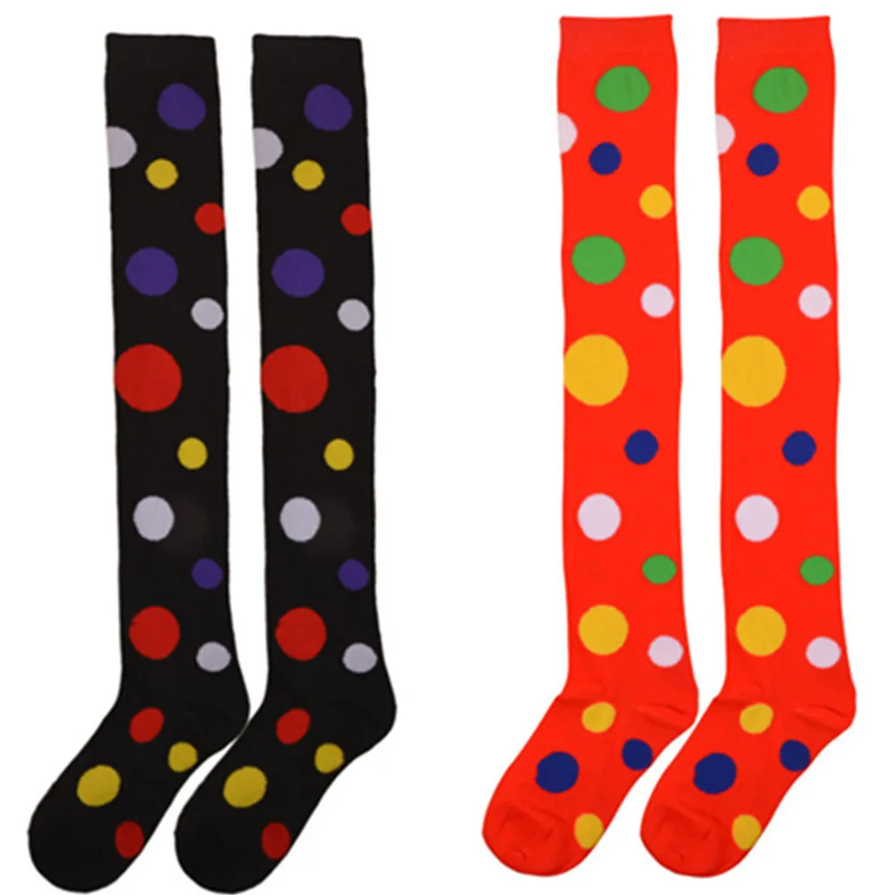 

1Pair Clown Cosplay Long Socks Red Lightweight Breathable Over The Knee Socks Party Dress Up Performance Dance Stockings