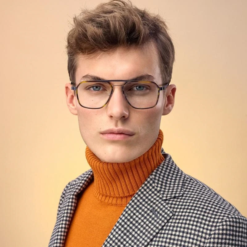 Lunettes de vue carrées pour hommes, 2022, mode danois, Double pont, 9753