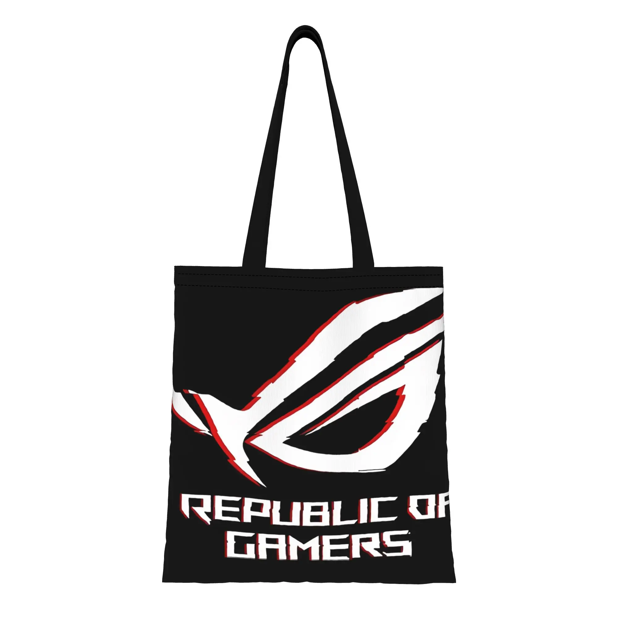 

Rog pc gamer Canvas Woman Tote Bag for Shopping Travel Outdoor Heavy Duty Shoulder Handbag Graduation Youth Day gift