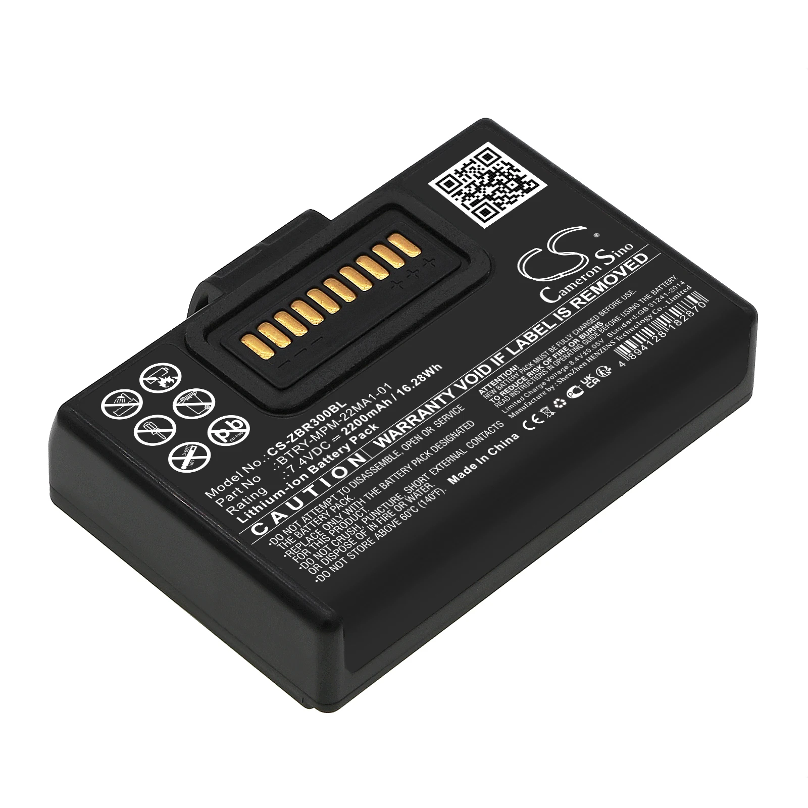 7.4V 2200mAh Portable Printer Battery BTRY-MPM-22MA1-01 P1083277 for Zebra ZQ310 ZQ320 ZQ300 ZA310  ZQ310 Plus 2 ZR328