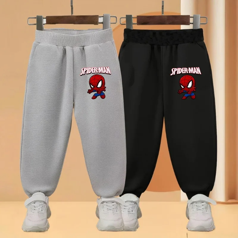 ربيع الخريف الأطفال السراويل الفتيان عالية الخصر السراويل الرياضية أعجوبة أنيمي سبايدرمان المطبوعة الاطفال مرونة الخصر عداء ببطء #2