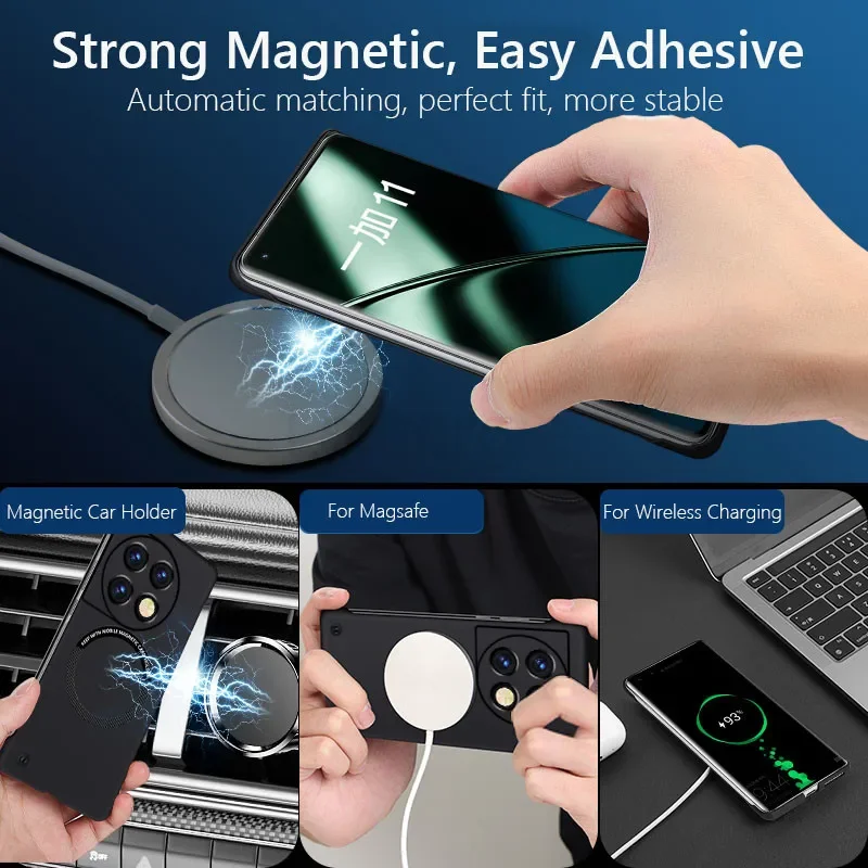

Frameless Magnetic For Magsafe Slim Case For OnePlus 9 10 Pro 11 10T 11R ACE Pro 2V 5G Wireless Charging Hard Back Cover