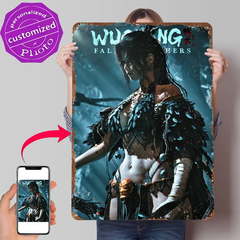 Wuchang Fallen Feathers Warrior Metallposter, individuelle Wandkunst, Retro-Vintage-Blechschilder zur Dekoration, Heimdekorationen