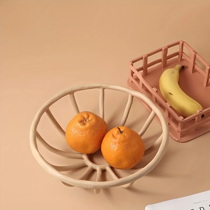 1pc New Simple Fruit Plate Living Room Coffee Table Hollow  Ornament Creative  Decoration Fruit Basket