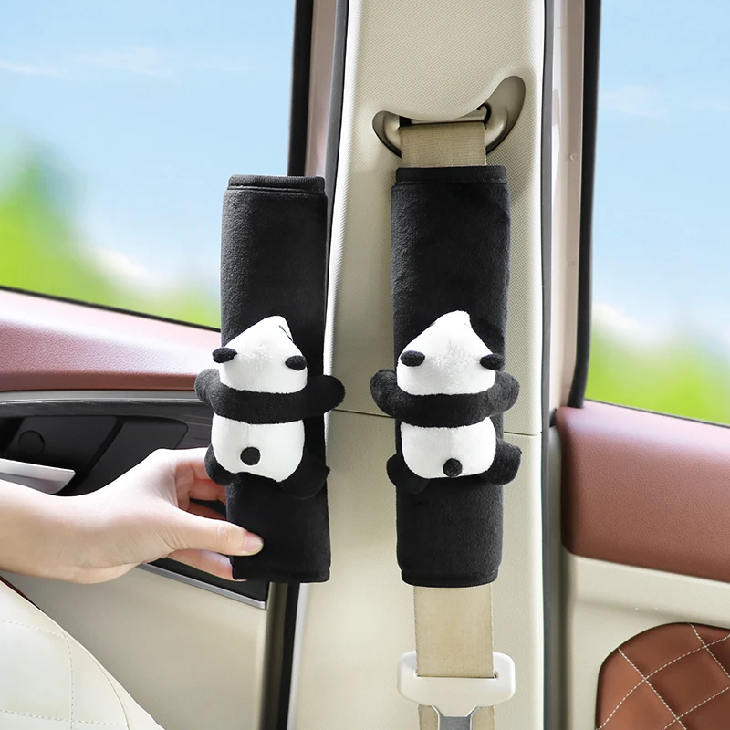Panda Car Neck Pillow Headrest Comfortable Seat Belt Shoulder Pad Cover Universal Auto Head Rest Cushion for Women Men Christmas