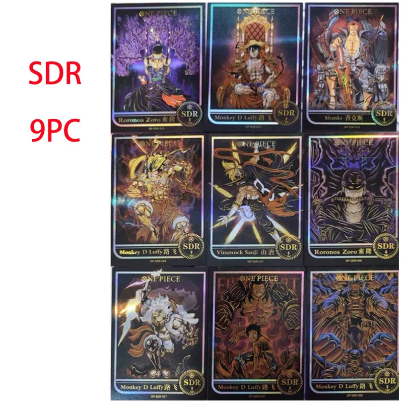 

Anime ONE PIECE Rare SDR Refractive Flash Cards Roronoa Zoro Luffy Shanks Sanji Toys for boys Collectible Cards Birthday Gifts