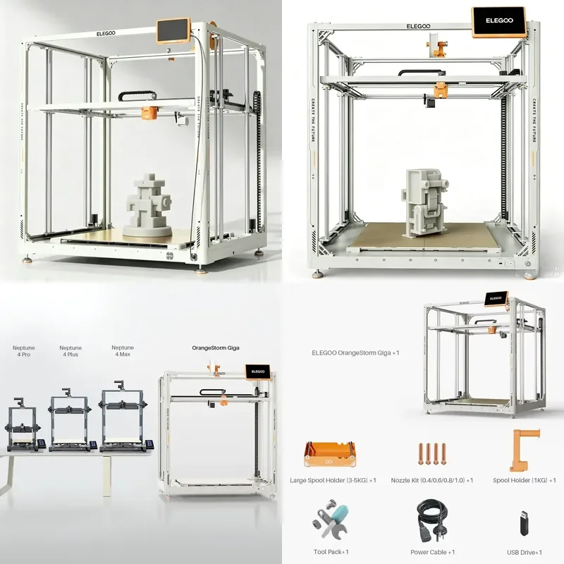 for OrangeStorm Giga Large Size 800x800x1000mm High Speed FDM 3D Printer with Auto Leveling and Multi Nozzle Printing