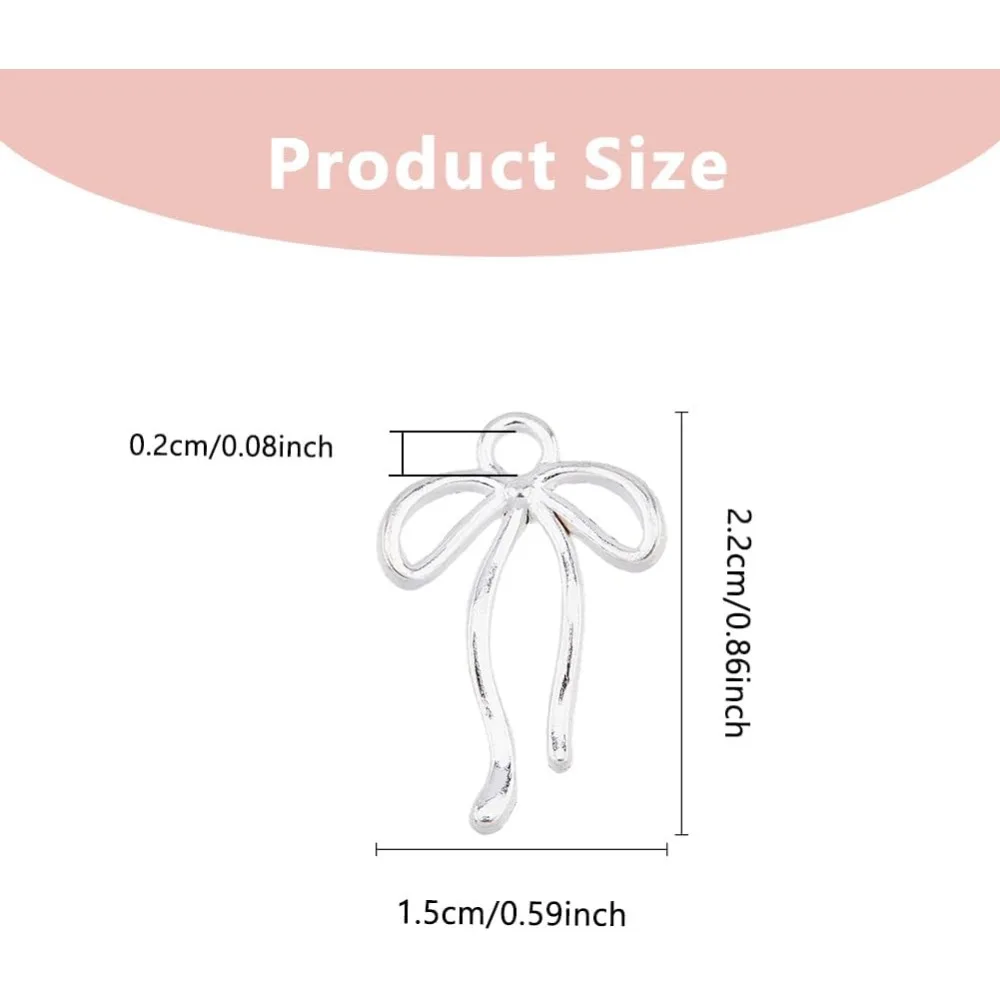 100 шт., подвески с бантом из сплава, тибетские подвески с бантом, серебряный кулон с галстуком-бабочкой, металлический галстук-бабочка, подвески для DIY, серьги-браслет