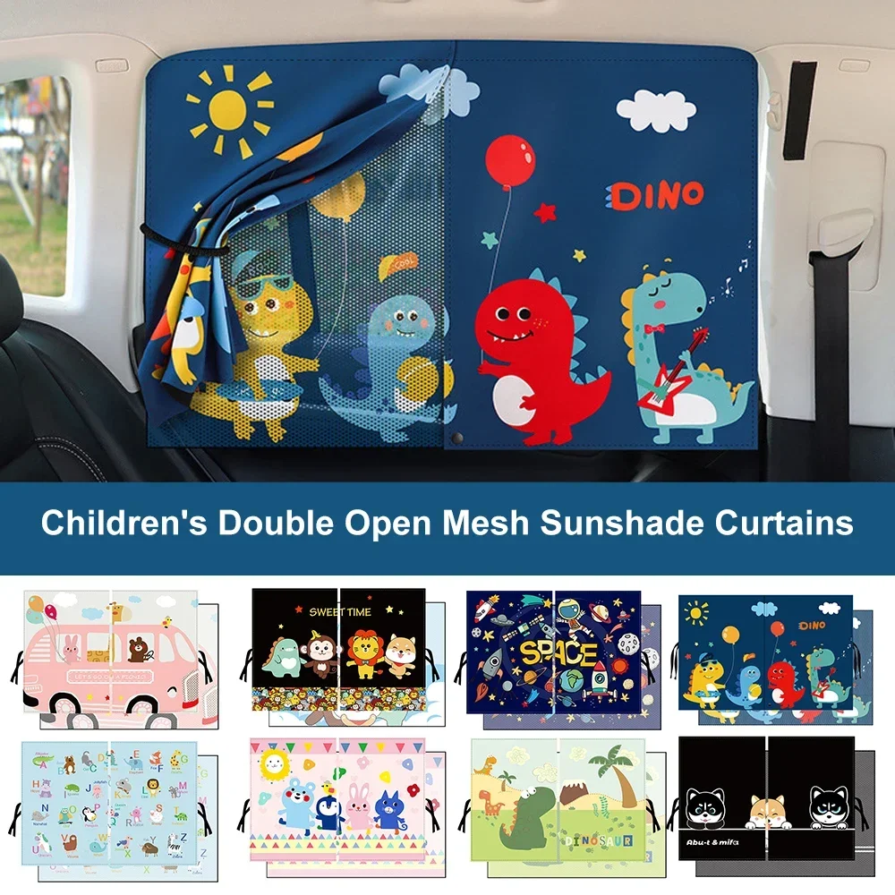 Car Cartoon Cute Spaceman Magnet Side Window Sunshades Windshield Sunshade Rear Side Auto Window Sunshade Cover For Children