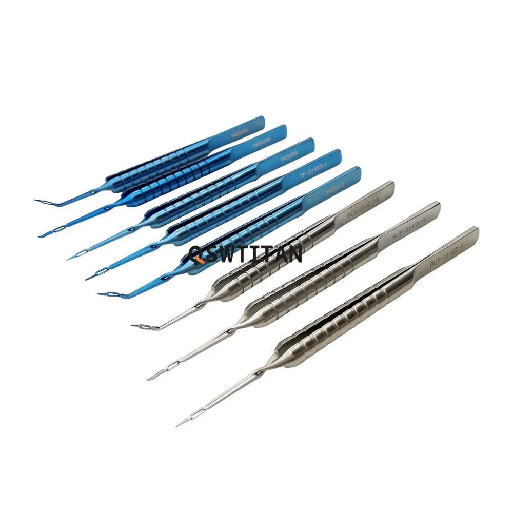 QSWTITTAN Eyelid Tweezers Akahoshi Phaco Prechopper Ophthalmic Eye Instrument round handle