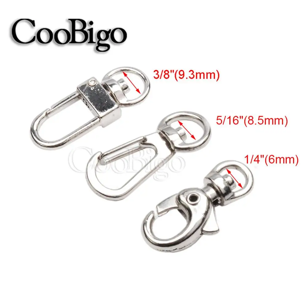 10pc Metal Swivel Lobster Clasp Snap Trigger Clip Hook Buckle for Key Chain Ring Fob Holder Pet Collar Bag Strap Hardware Silver