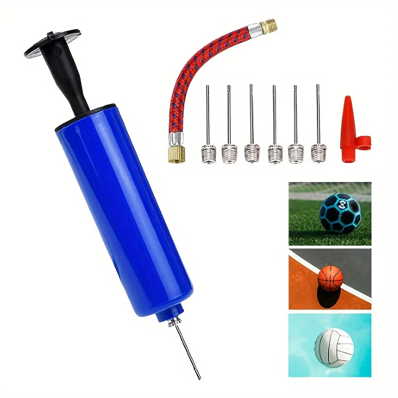 Flexible Hose Hand Air Pump, Portable Ball Inflator for Basketball, Football, Soccer, Volleyball and Sports Balls