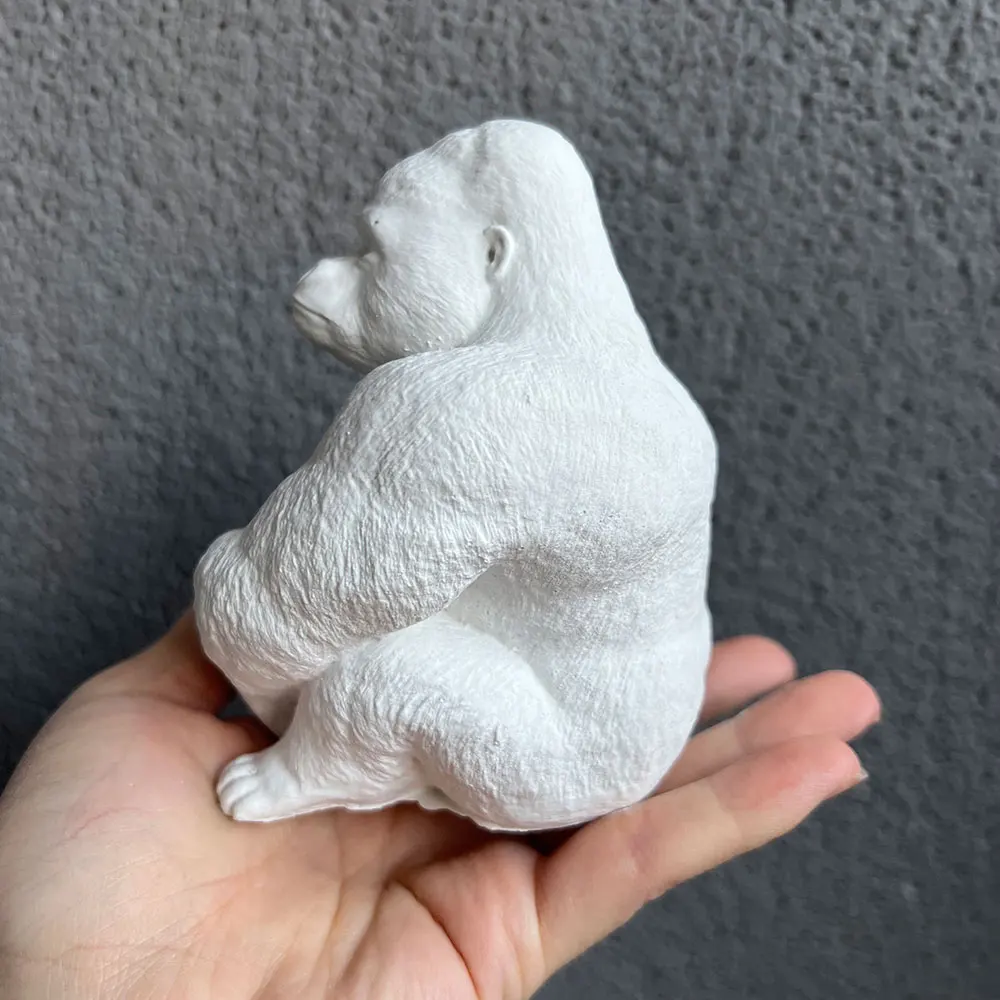3D Orangutan Silicone Mold Animal Desktop Decoration Gypsum DIY Cement Tea Pet Home Decoration Candle Clay Mould