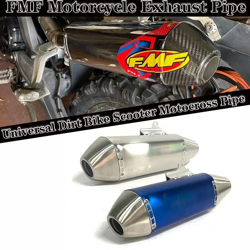 Length 460mm Inlet 51mm Motorcycle Exhaust Muffler Pipe FMF 4T Escape Moto Dirt Bike Scooter Motocross Universal for KTM EXC Etc