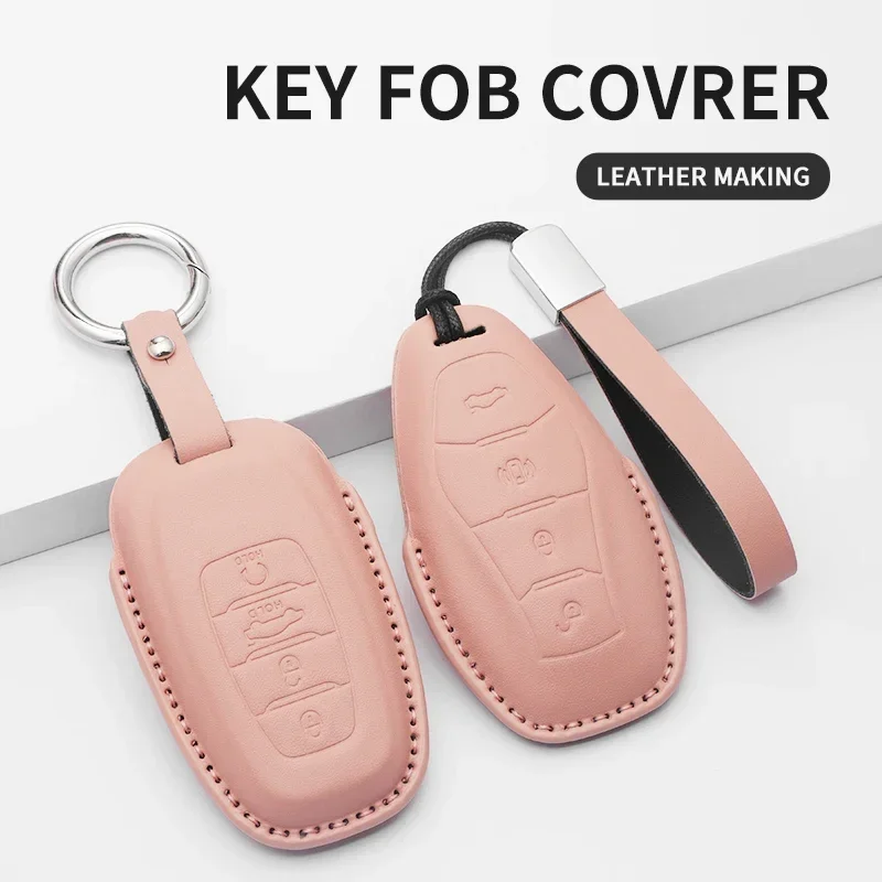 

Fashion Car Key Case Cover For FAW Hongqi 2023 E-HS9 High-end H5 H9 2020 2021 2022 Car Keyring Luxury Leather Auto Accessories