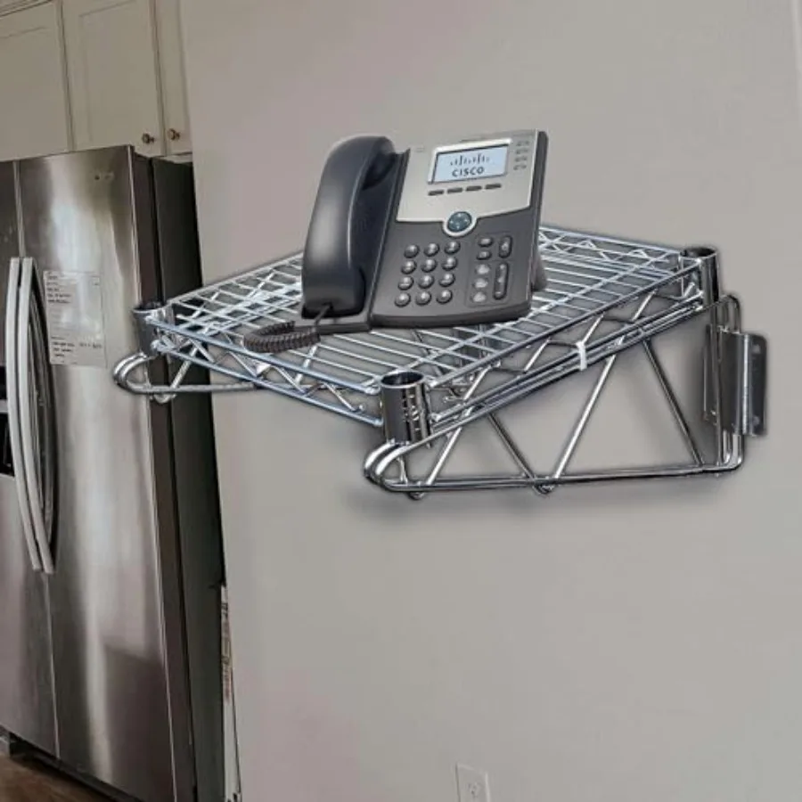 Heavy Duty Chrome Wire Wall Shelf for Kitchen, Pantry, Garage, Restaurant 60x18 Commercial Grade Silver Rust-Resistant High Wei