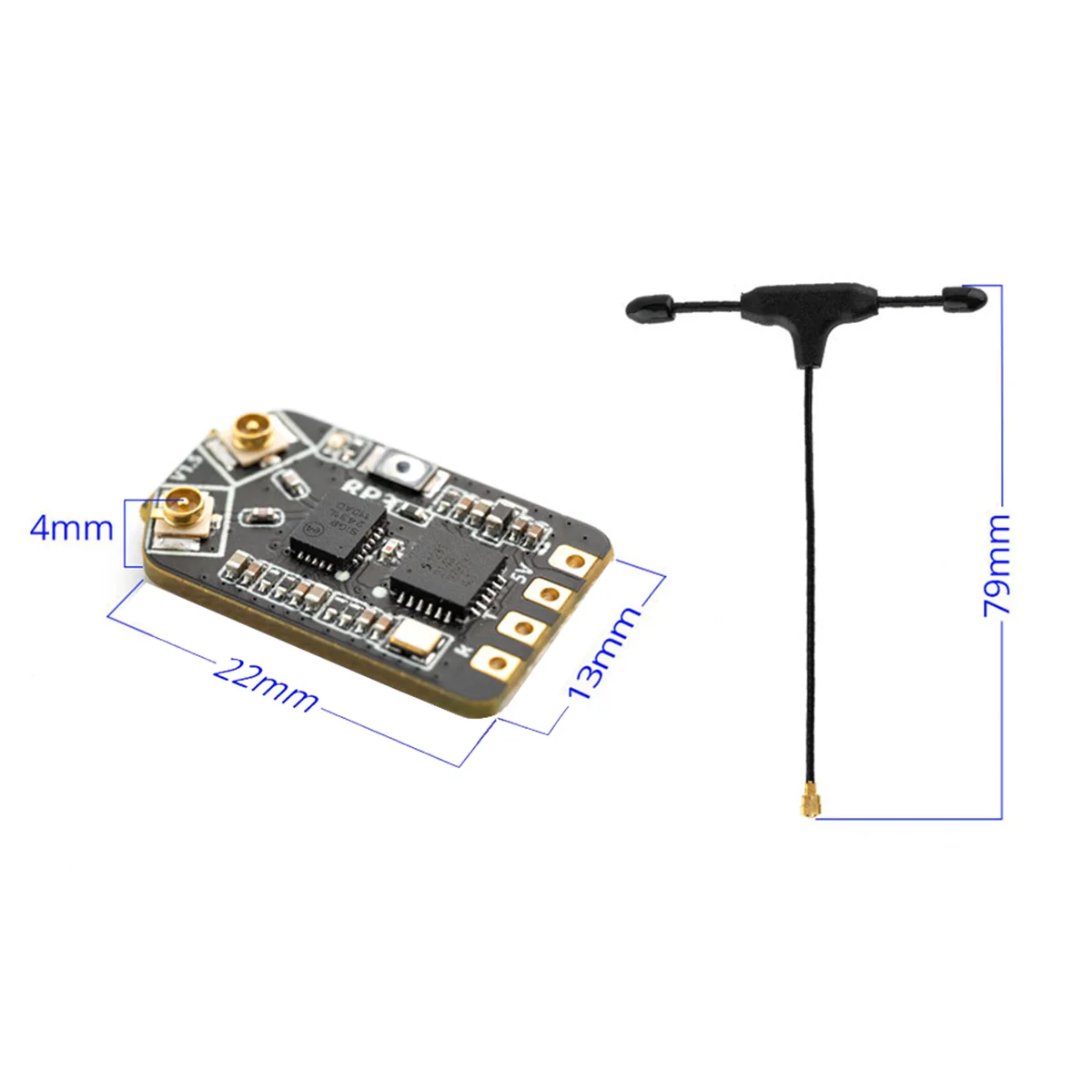 RP3 2,4 GHz 5 V 100 MW ELRS-Empfänger ExpressLRS Long Range Nano-Empfänger Dual-Antenne für Whoops Drohnen Fix-Wing