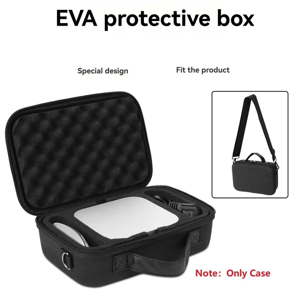 Punctual- EVA Shockproof Protective Storage Box Bag Travel Case for Mac Mini M4 / M4 Pro, Magic Mouse and Cables (Case Only)