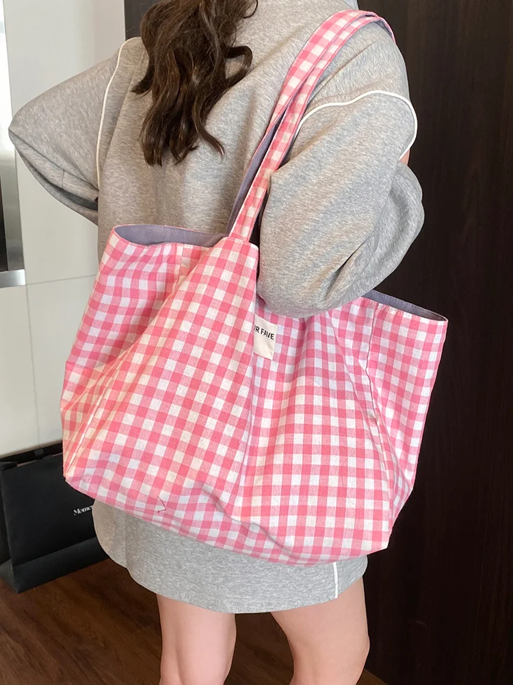 

Laid-ba Sle Large Capaci Canvas Tote Bag Women's Commuter Bag Korean id Pattern 2025 New Summer Casual oulder Bag
