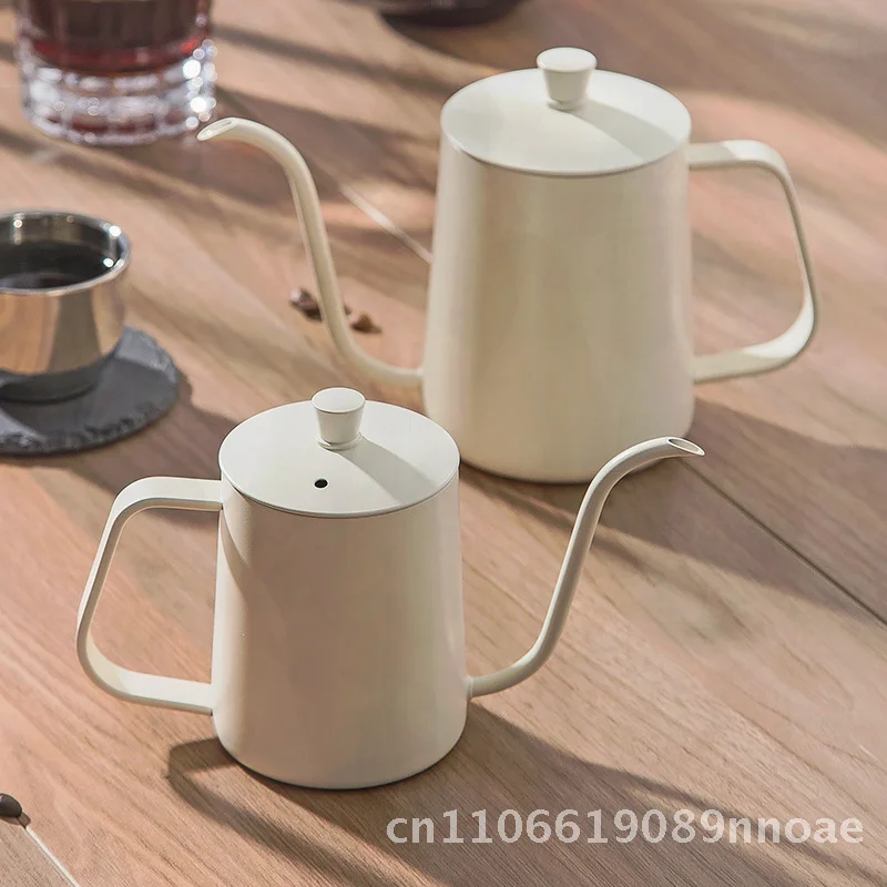 

Stainless Steel Teflon Coated Coffee Hand Pot Mini Black Thin Mouth Pour over Kettle with Bamboo Lid for Espresso Brewing