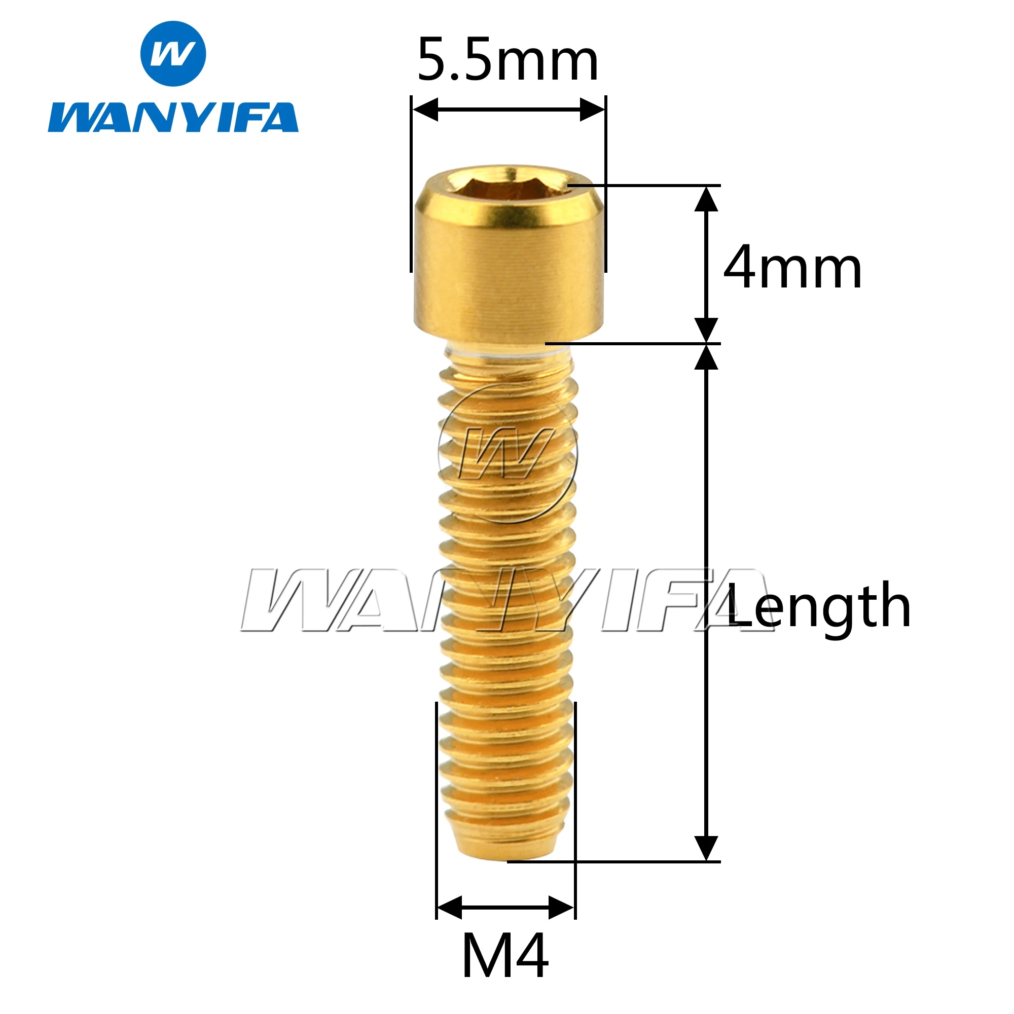 Титановый болт "Wanyifa" M4 X 10 13,5 15 20 25 мм, шестигранный ключ, маленький головной винт для велосипедного заднего/переднего переключателя передач, H/L Регулировка