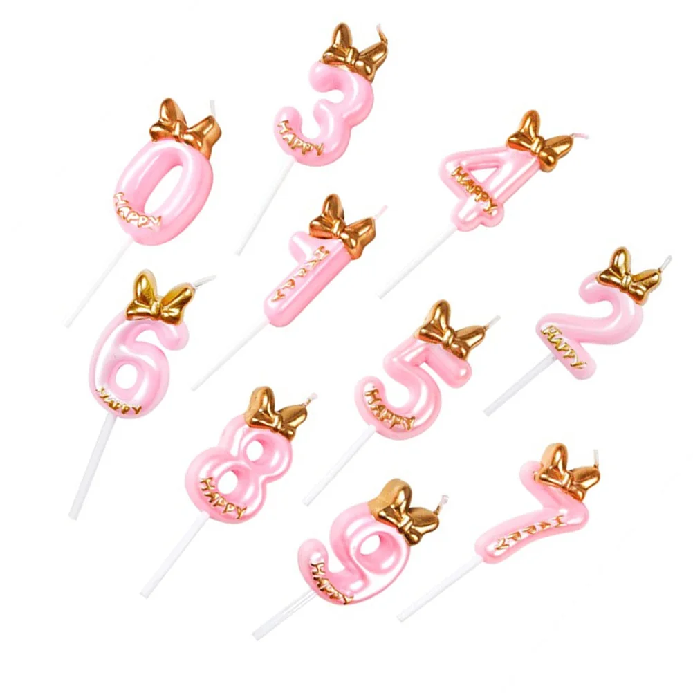 

10pcs Birthday Cake Decor Digital Number Topper For Party Cake Candles Decoration Low Smoke High Quality Paraffin Candles