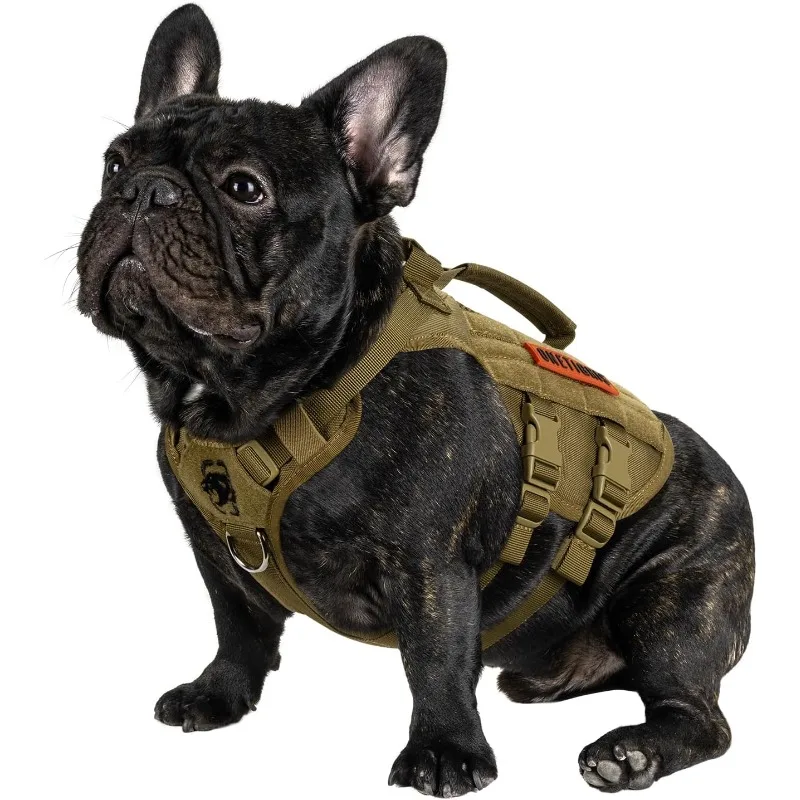 

Tactical Dog Harness for Small Dog, No Pull Small Dog Vest Harness Breathable Military Dog Molle Vests with Handles, Harness