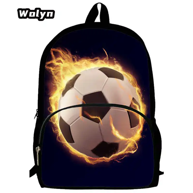 Fußball 3D-Druck Schul rucksack für Klasse 1-3, Cartoon Schult aschen für Jungen Mädchen, große Kinder Rucksack mit Fußball drucken