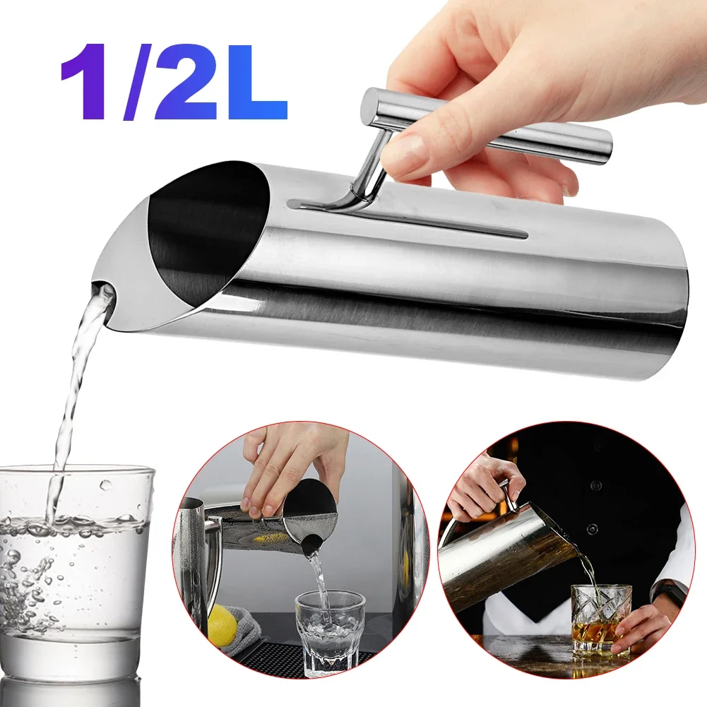 

1/2 L Kitchen Wine Pitcher Pot Stainless Steel Beer Jar Wine Juice Water Jug Cold Water Kettle Drink Pot Home Bar KTV Drinking