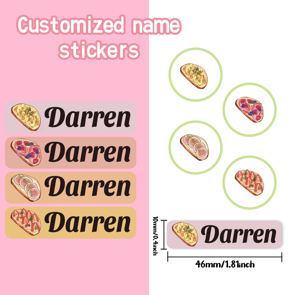 Custom Cartoon Name Sticker,Transparent DIY Birthday Gift Stickers for Kids Name Labels for School Bag Bottles Box Mug Uniform view 3