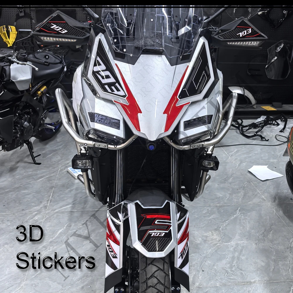 For Zontes ZT703-F ZT-703F ZT 703F 703 F Tank Pad Cap Protection Front Mudguard Fender Stickers Decals Handguard Handshield