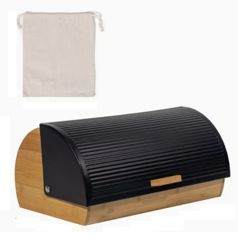Household kitchen storage  Stainless steel bread box storage  Flip fresh-keeping box Kitchenware storage