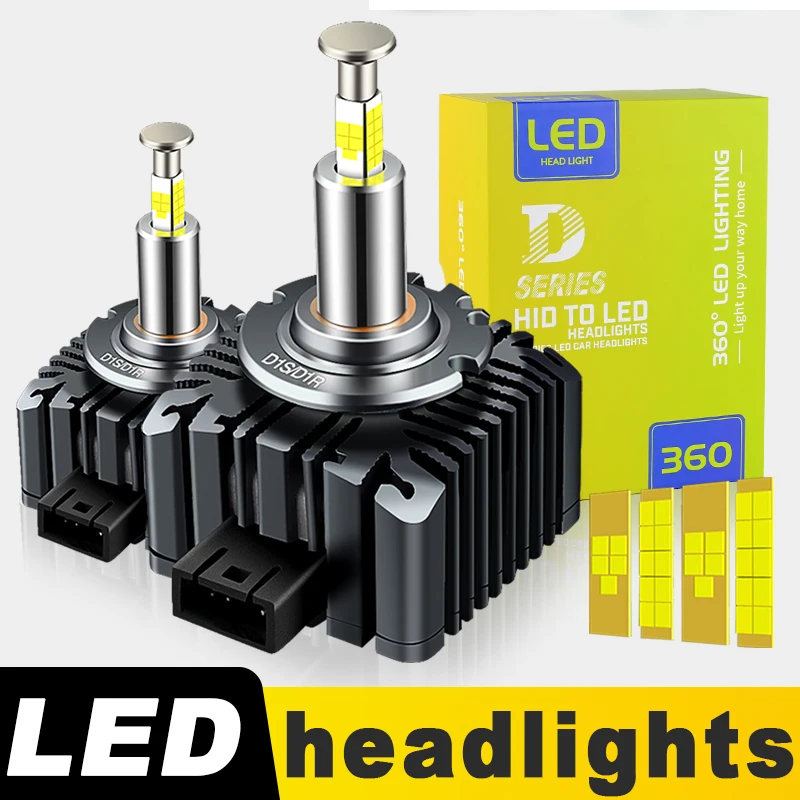 2Pcs Canbus Car D1S LED Headlights 32000LM 360-sided CSP Chip 6000K 70W High Low Beam For Buick Enclave 2008-2012 2009 2010 2011