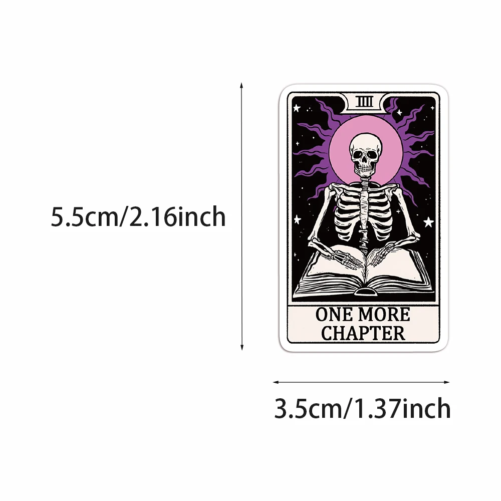 50PCS Retro Reader Dust Tarot Card Graffiti Notebook Computer Desk Account Decoration Waterproof Adhesive Sticker