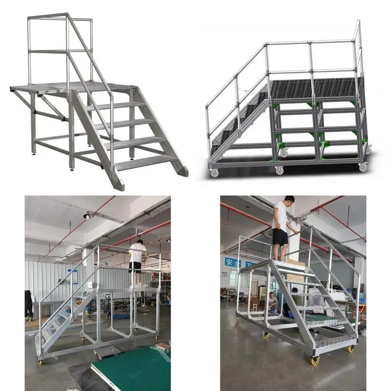 Customized Aluminum Alloy 6000 Series Industrial Mobile Work Platform Airport Ladder Sidewalk Transfer Maintenance Overpass