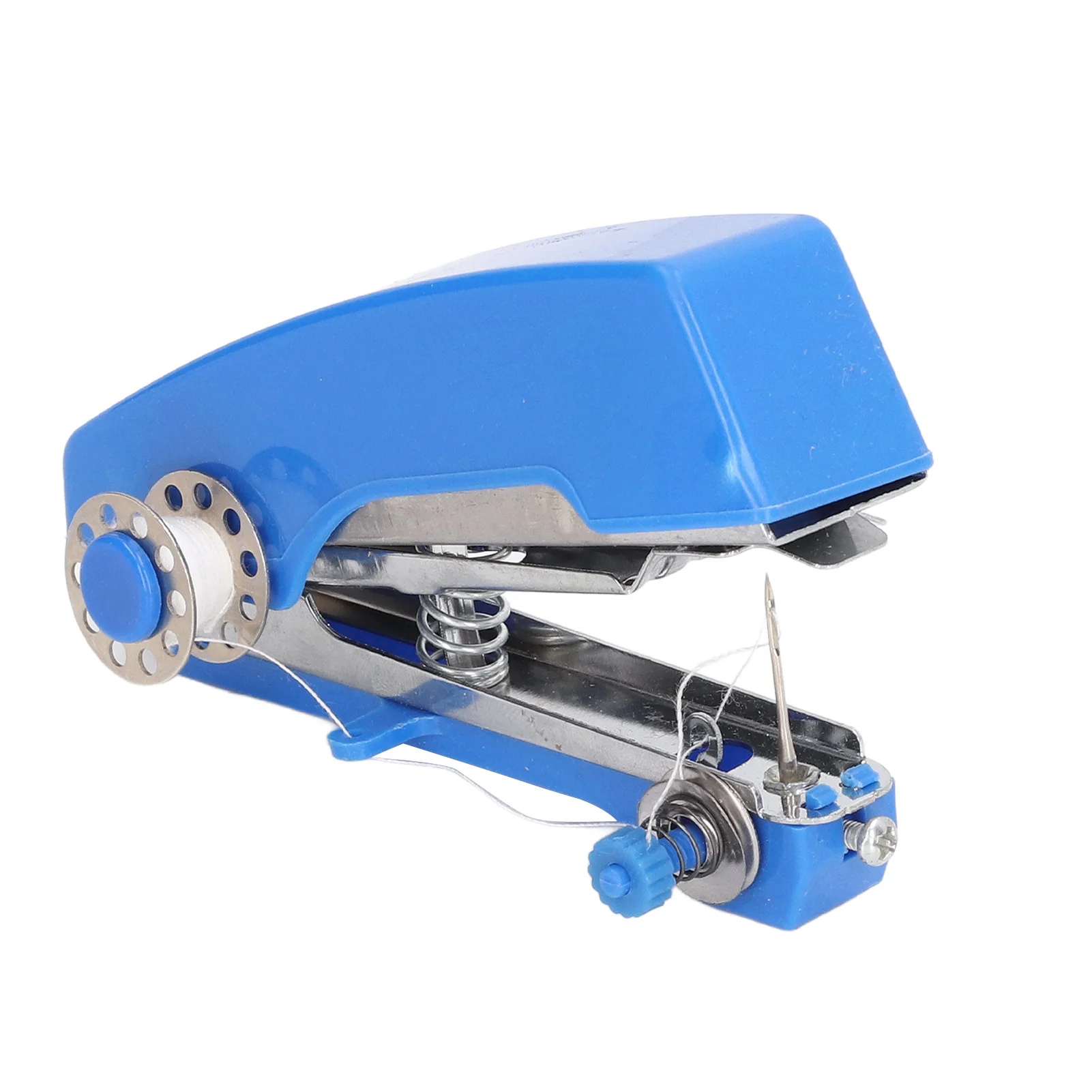 Portable Handheld Sewing Machine Portable Mini Handheld Stitching Machine Automatic Feeding DIY Hand Sewer Machine Blue