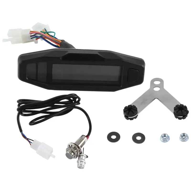 Durable-Universal Motorcycle Speedometer Tachometer Oil Gauge HD Screen Digital Meters Instrument Cluster Turn Signal Light(D) D