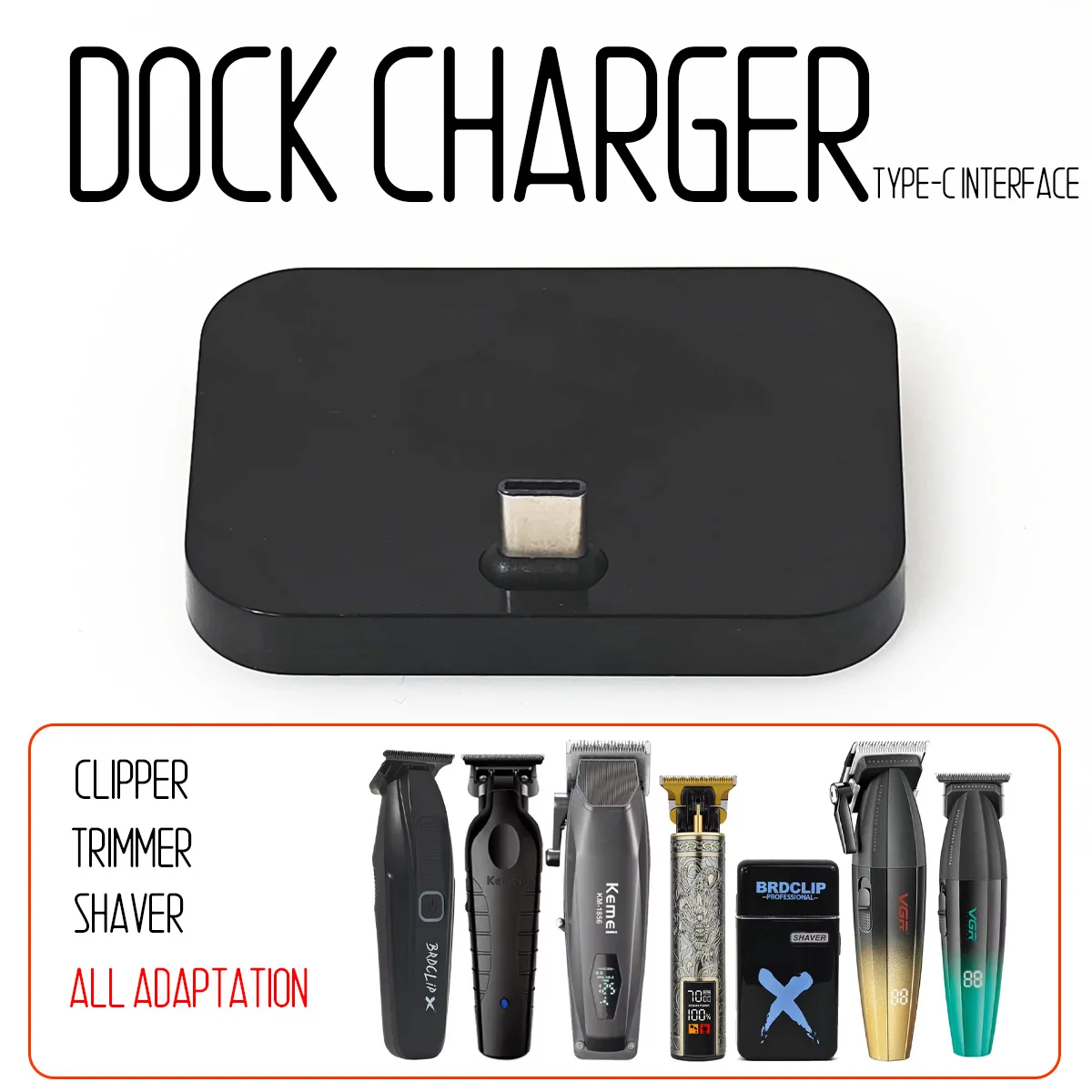 BRDCLIP New Professional Hair Clipper Charging Base Suitable for Type-c Charging Base Station FA1981 FK701 003 906 Hair Trimmer