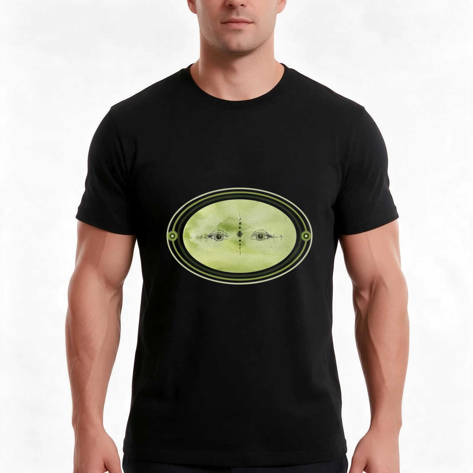 Focus T-Shirt, Summer Casual Cotton Tee, Oversized Streetwear Tops, Vintage Graphic Print, Loose Fit Short Sleeve, 100% Cotton
