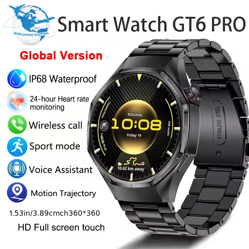 �y�Z�[�����z2026�N�V�^�r���v GT6 Pro �X�}�[�g�E�H�b�` �O���[�o���� �����Y AMOLED�X�N���[�� GPS�ǐ� Bluetooth�ʘb �h�� �X�|�[�c�w���X �X�}�[�g�E�H�b�`