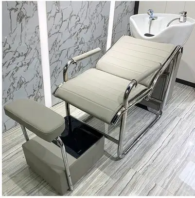 

New hairdresser shampoo bed special ceramic basin shampoo bed for hairdresser simple semi lying type high-grade washing machine