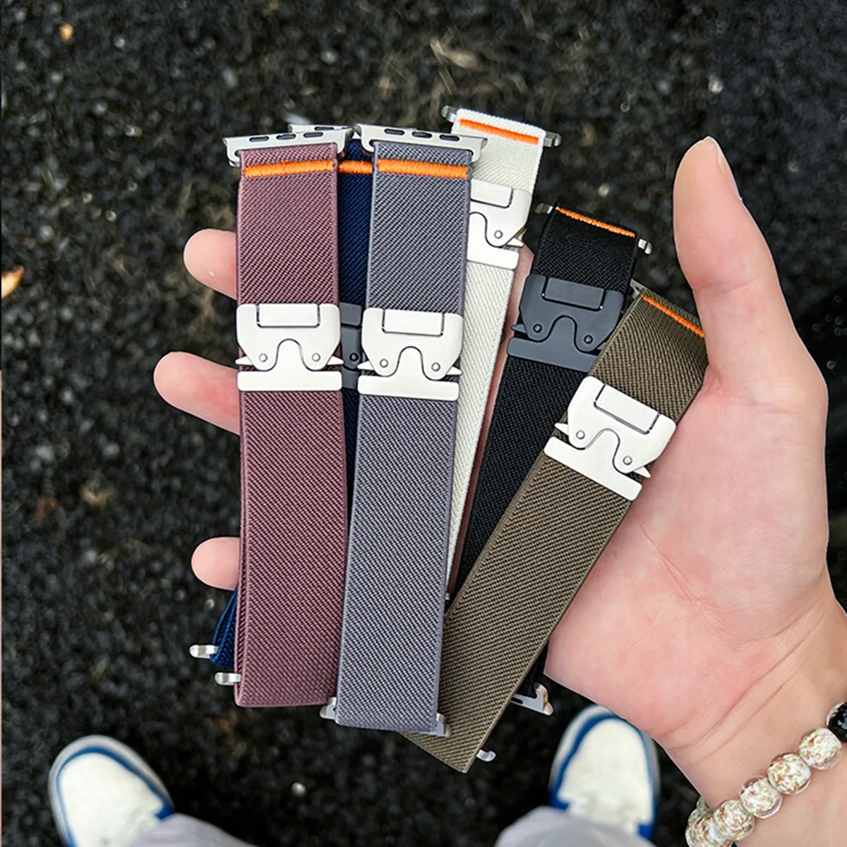 حزام نايلون لساعة أبل الترا 2 49 مللي متر 10 9 8 7 46 مللي متر 44 مللي متر 42 مللي متر 45 مللي متر 41 مللي متر سوار مرن مضفر لسلسلة IWatch 6 SE