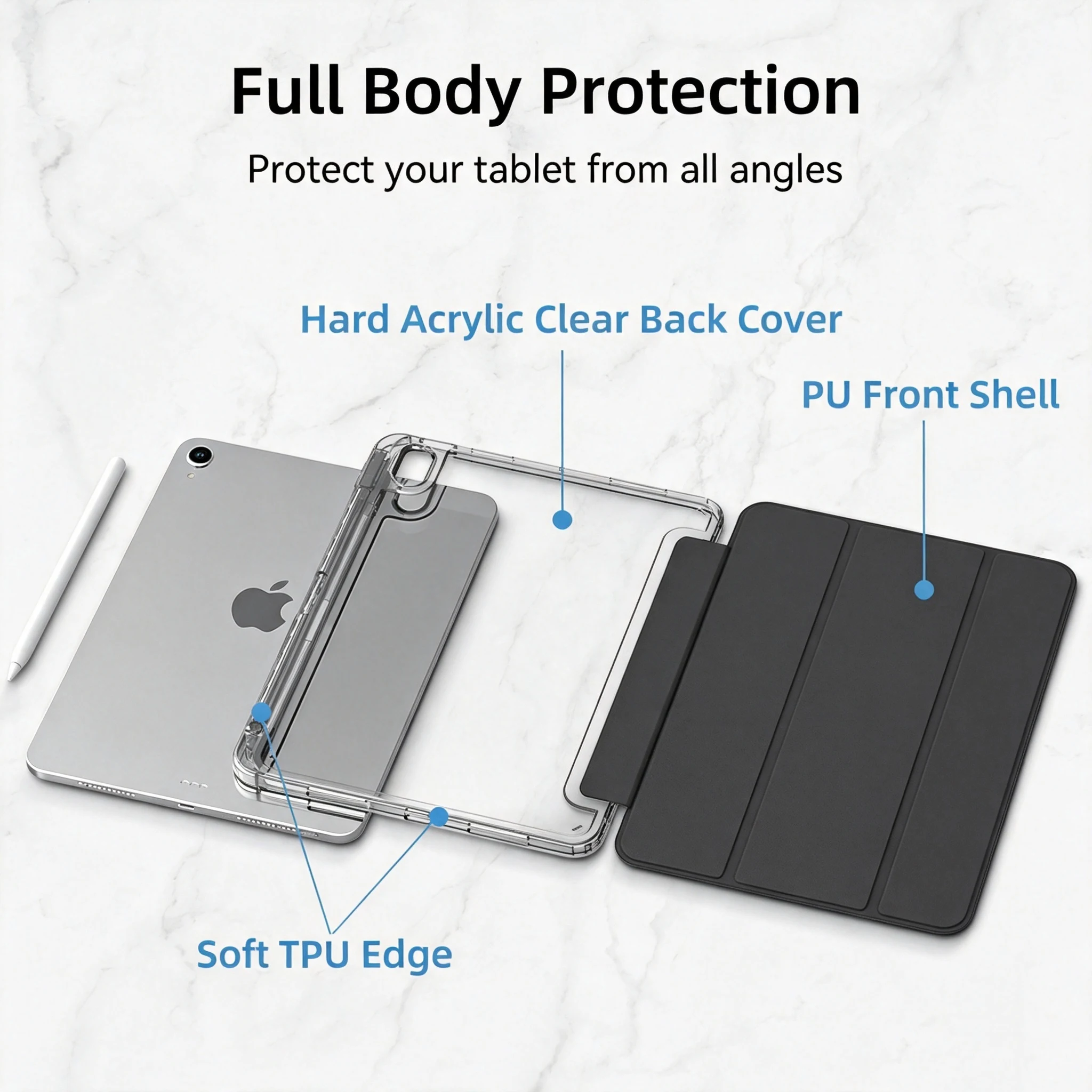 Tablet Case for Apple iPad Mini Air Pro 8.3 9.7 10.2 10.5 10.9 11 12.9 13 5th 6th 7th 8th 9th 10th 11th Generation Smart Cover