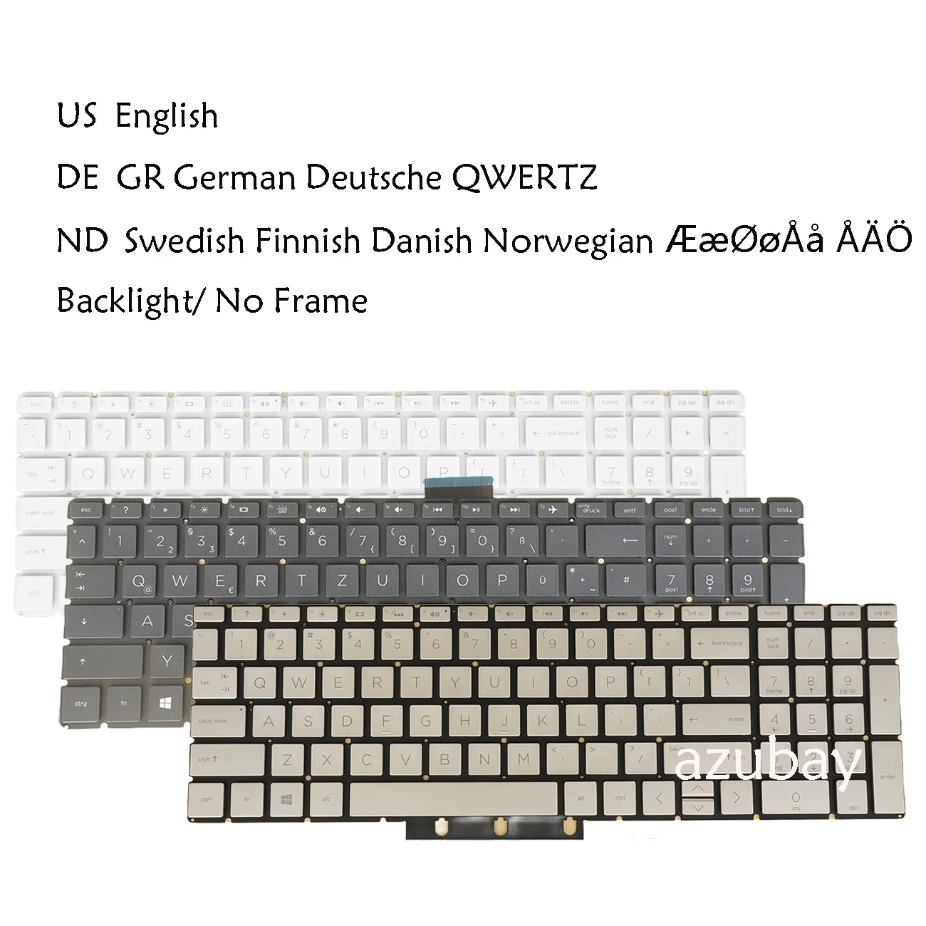 US UK German QWERTZ Nordic Keyboard For HP 15-dy 15s-fq 15s-eq 15-cs  15-cw L60340-DH1 041, L60344-001, HPM17K33USJ920 , Backlit