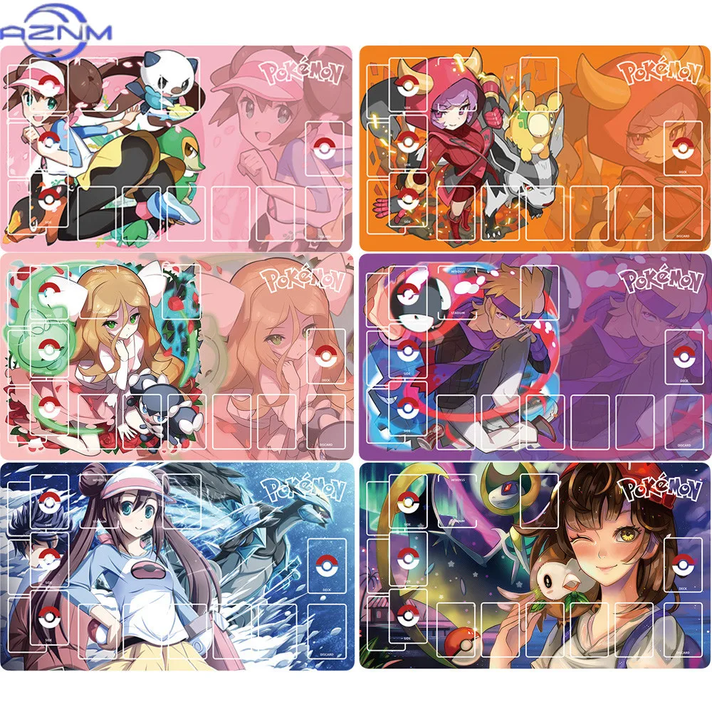 Pokemon Ptcg Card Mat Mewtwo Marnie Trainer Dedicated Game Single Player Battle Anime Characters Card Pad Toy Gift