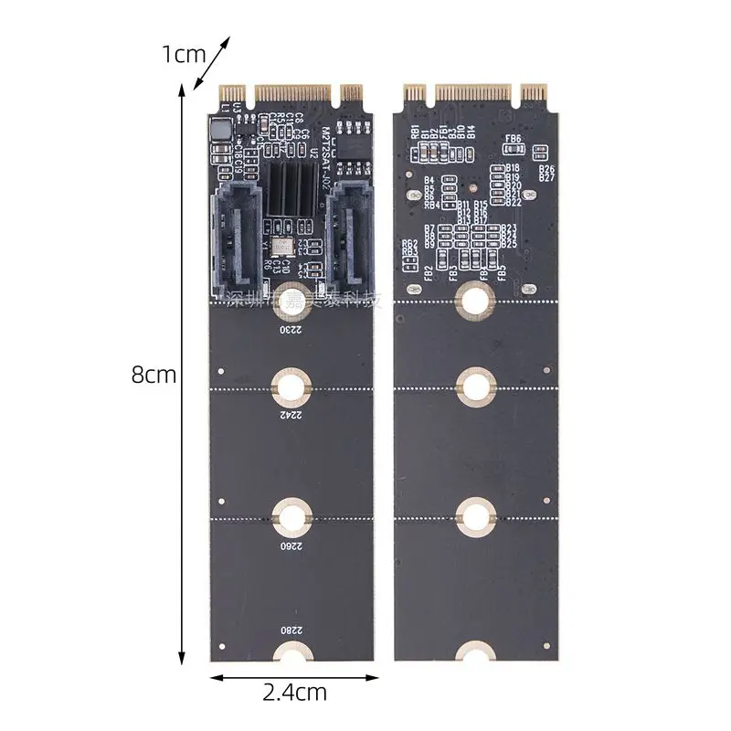 M. Chiave di espansione da 2 A SATA3.0 A + E WIFI Nvme A scheda adattatore per disco rigido seriale senza unità JMB582