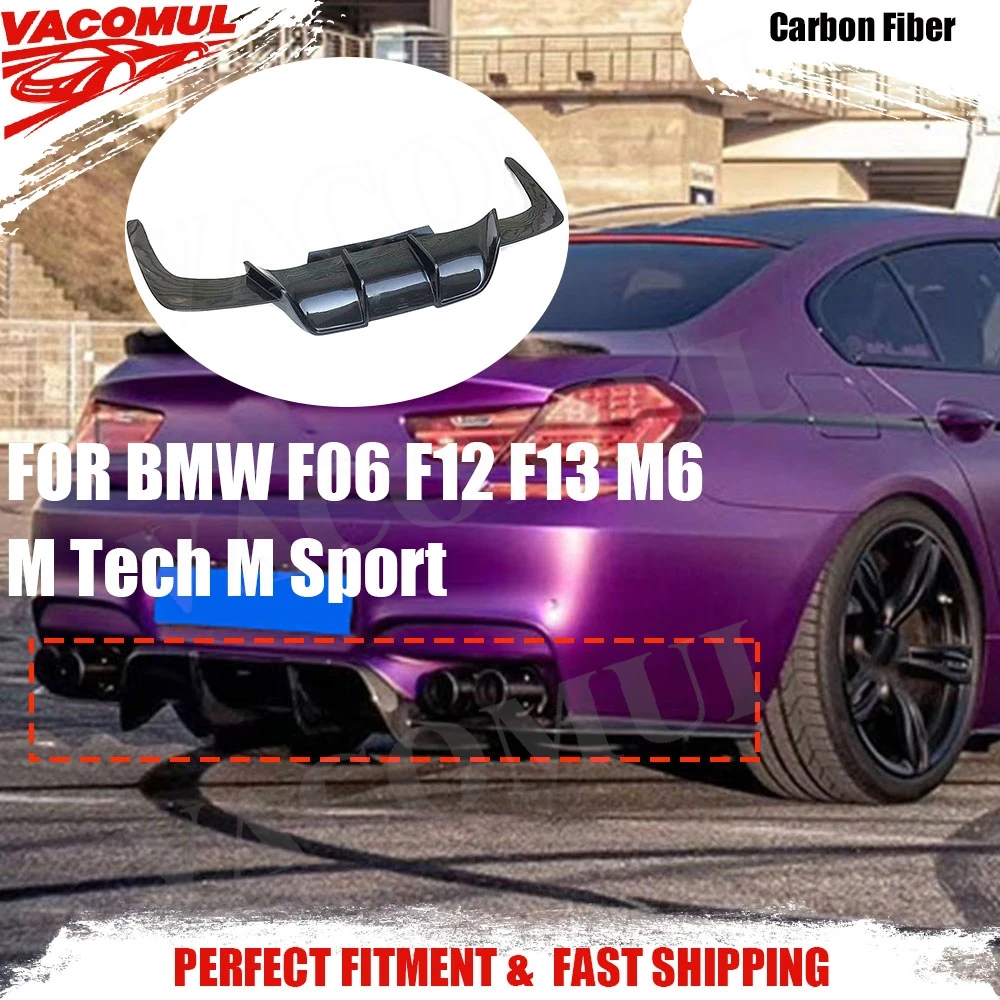 

Задний бампер VACOMUL, диффузор, спойлер для BMW F06 F12 F13 M6 M Tech M Sport 2013-2016, защита бампера, 3 шт./компл., углеродное волокно