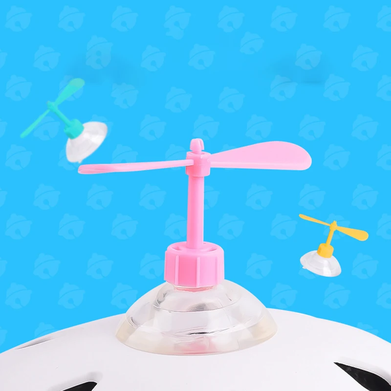 1 Pc Kawaii Electric Car Helmet Suction Cup Bamboo Dragonfly Windmill Helmet Cute Electric Car Lightweight Decorative Gear